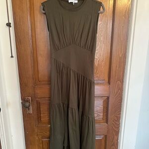 Frame Denim Dark Olive Maxi Dress
